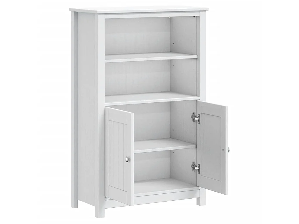 Armoire de salle de bain BERG blanc 69,5x34x110 cm pin massif