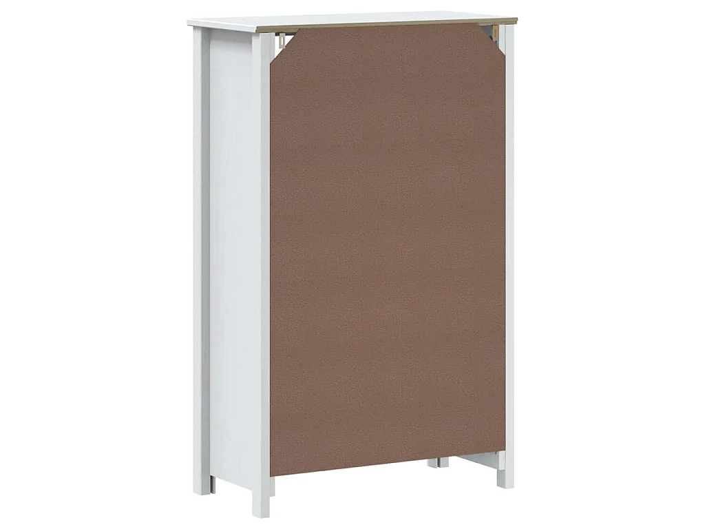 Armoire de salle de bain BERG blanc 69,5x34x110 cm pin massif