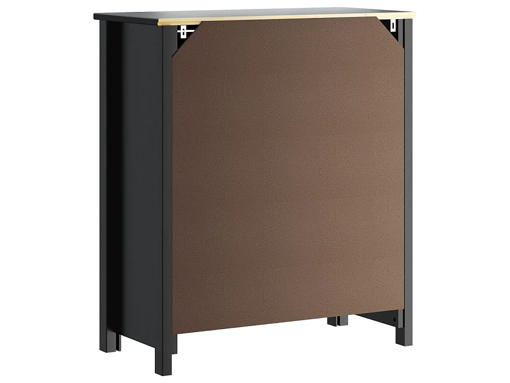 Mueble de baño BERG madera maciza de pino negro 69,5x34x80 cm