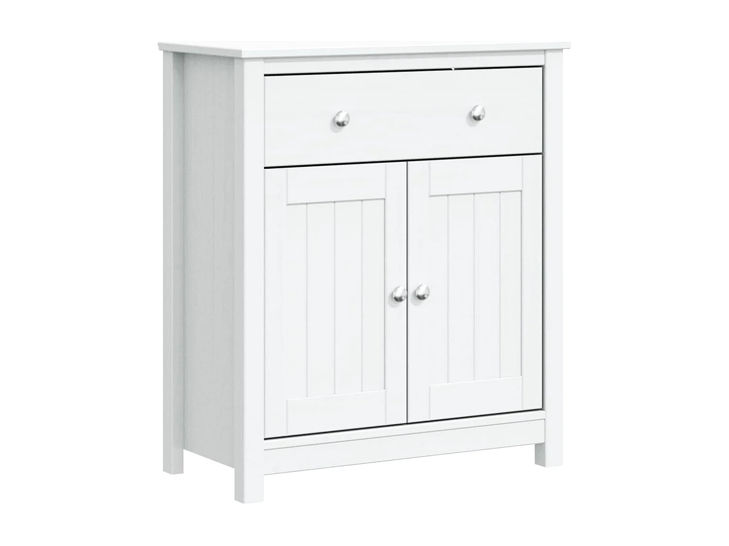Badschrank BERG Weiß 69,5x34x80 cm Massivholz Kiefer