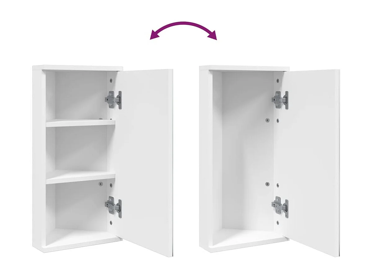 Eck-Spiegelschrank Weiß 30x24x60 cm