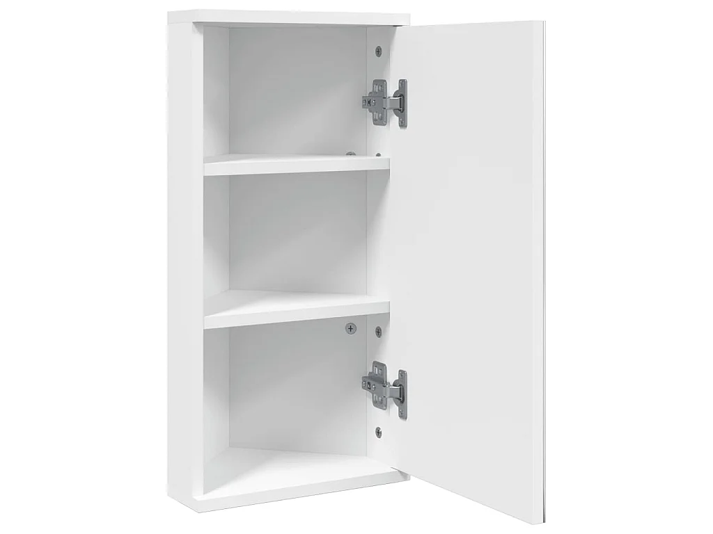 Armoire de bain à miroir d'angle blanc 30x24x60 cm