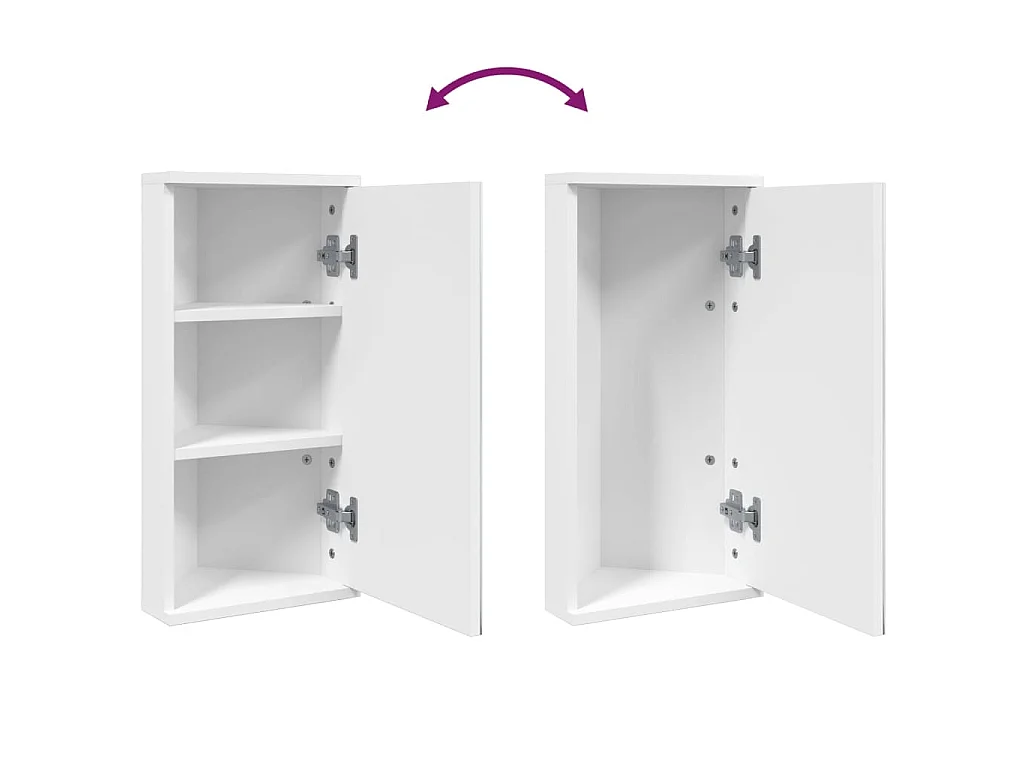 Armoire de bain à miroir d'angle blanc 30x24x60 cm