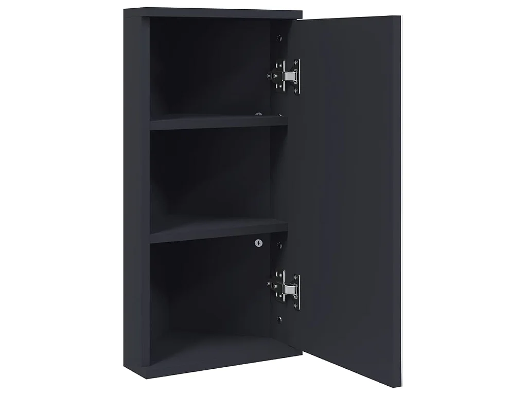 Armoire de bain à miroir d'angle gris 30x24x60 cm