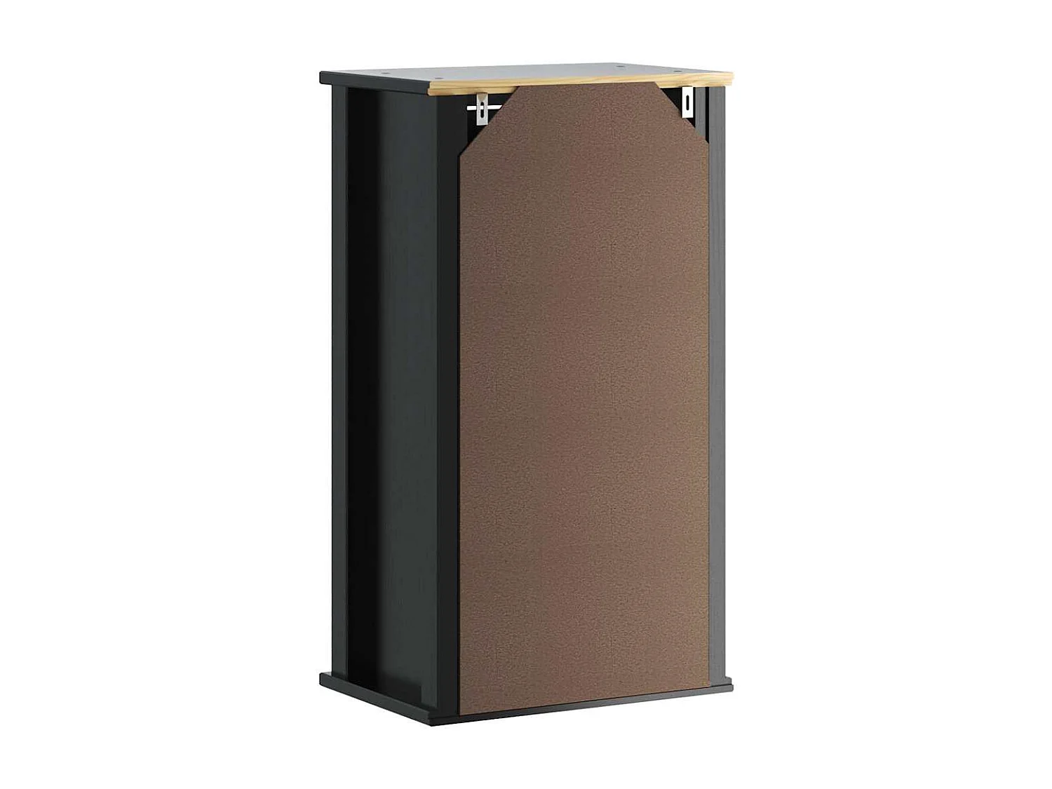 Armoire murale de salle de bain BERG noir bois de pin massif