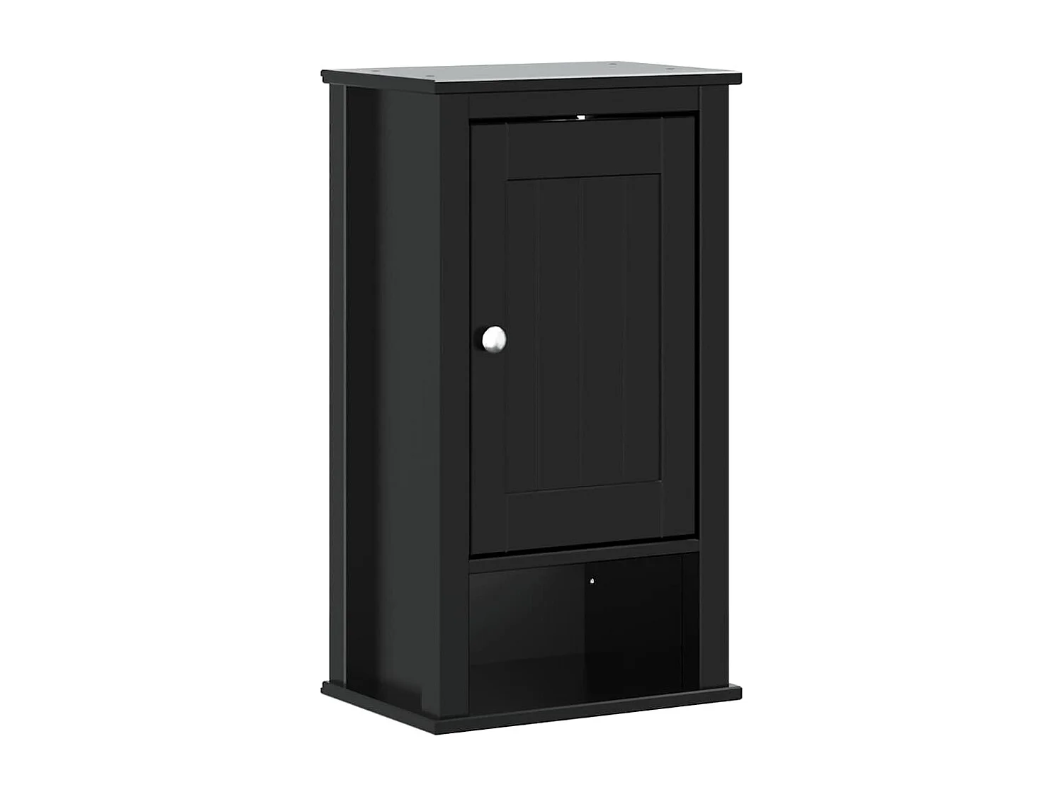 Armoire murale de salle de bain BERG noir bois de pin massif