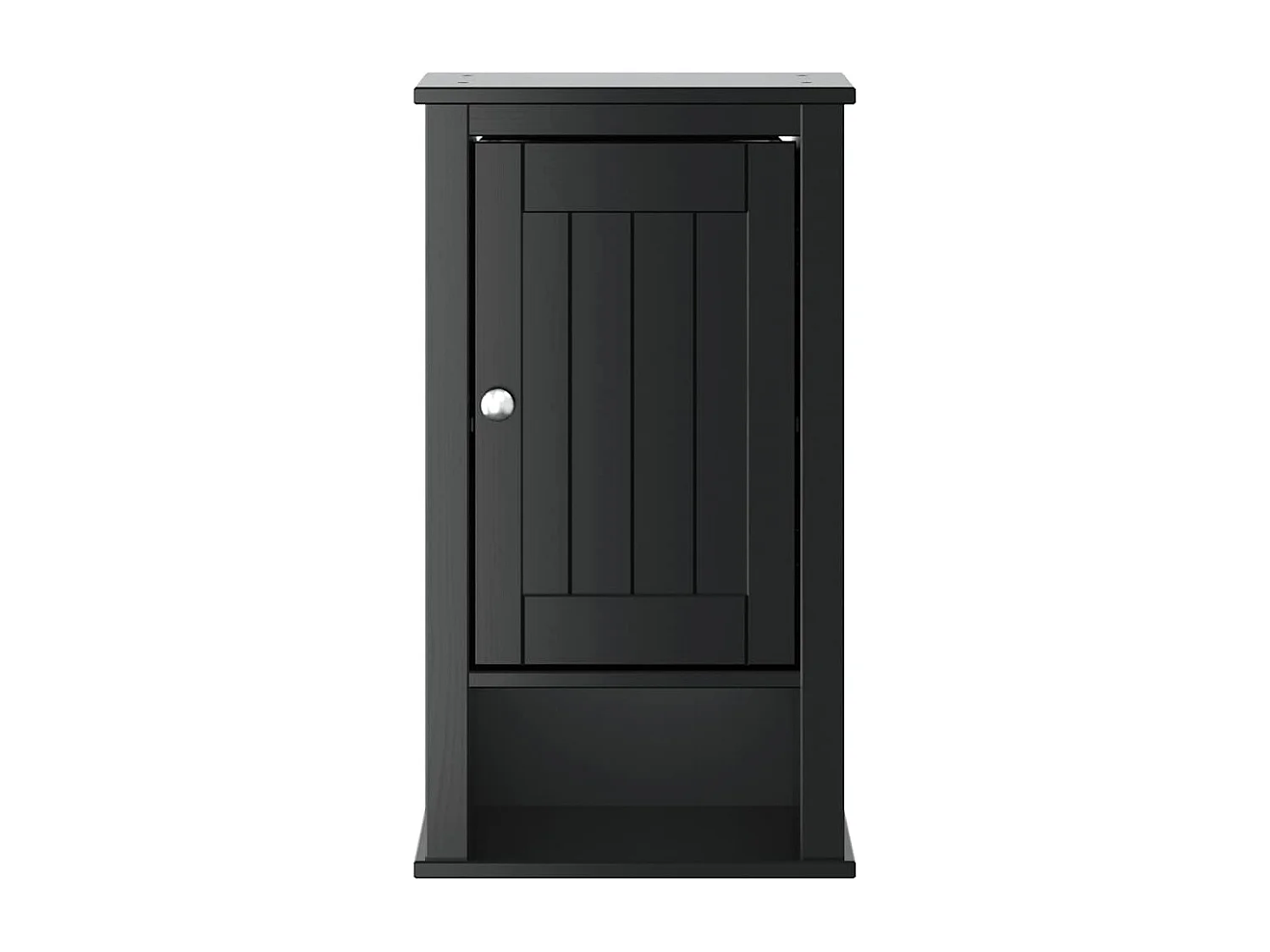 Armoire murale de salle de bain BERG noir bois de pin massif