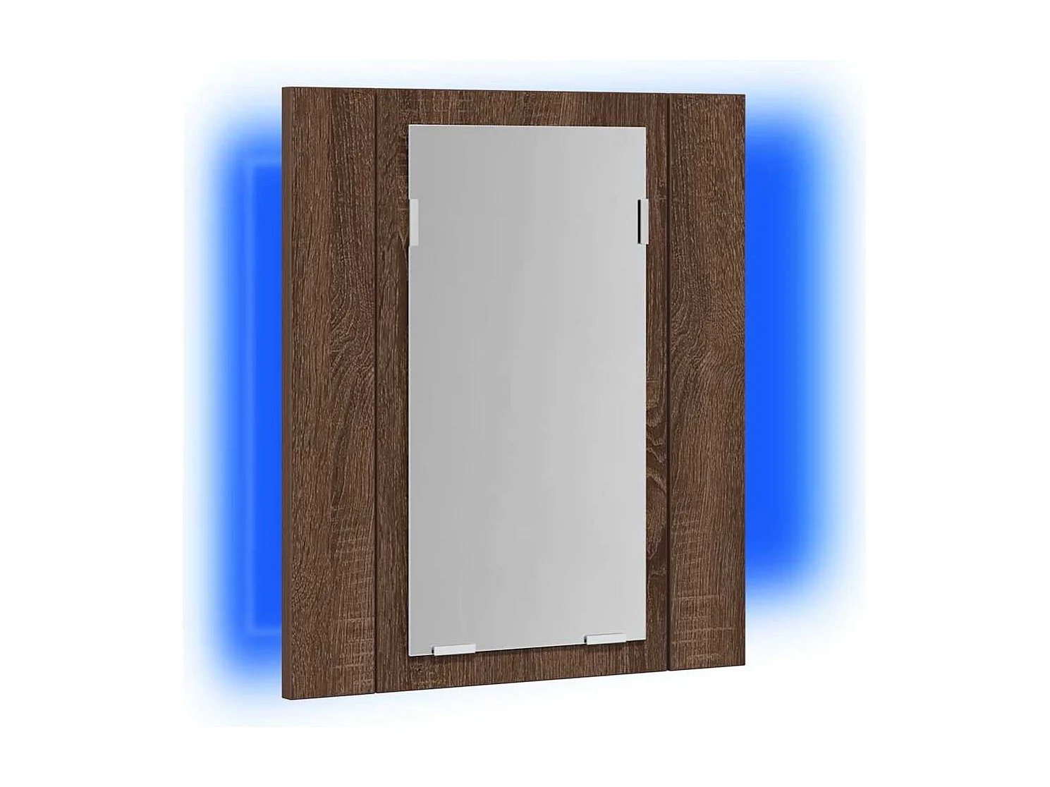 Armoire à miroir LED de salle de bain chêne marron 40x12x45 cm