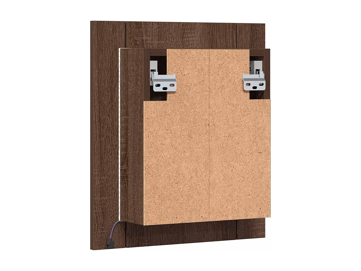 Armoire à miroir LED de salle de bain chêne marron 40x12x45 cm