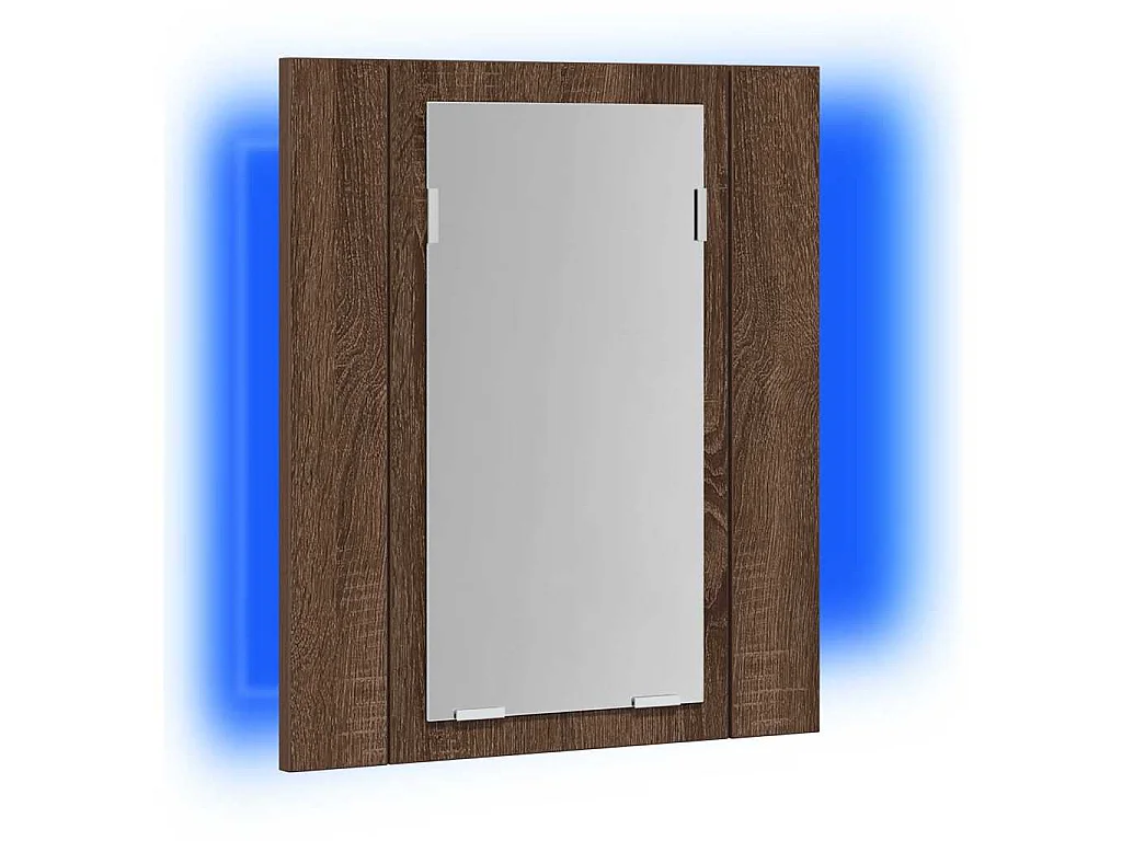 Armoire à miroir LED de salle de bain chêne marron 40x12x45 cm