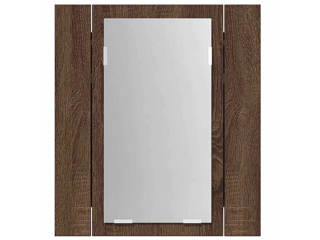 Armoire à miroir LED de salle de bain chêne marron 40x12x45 cm