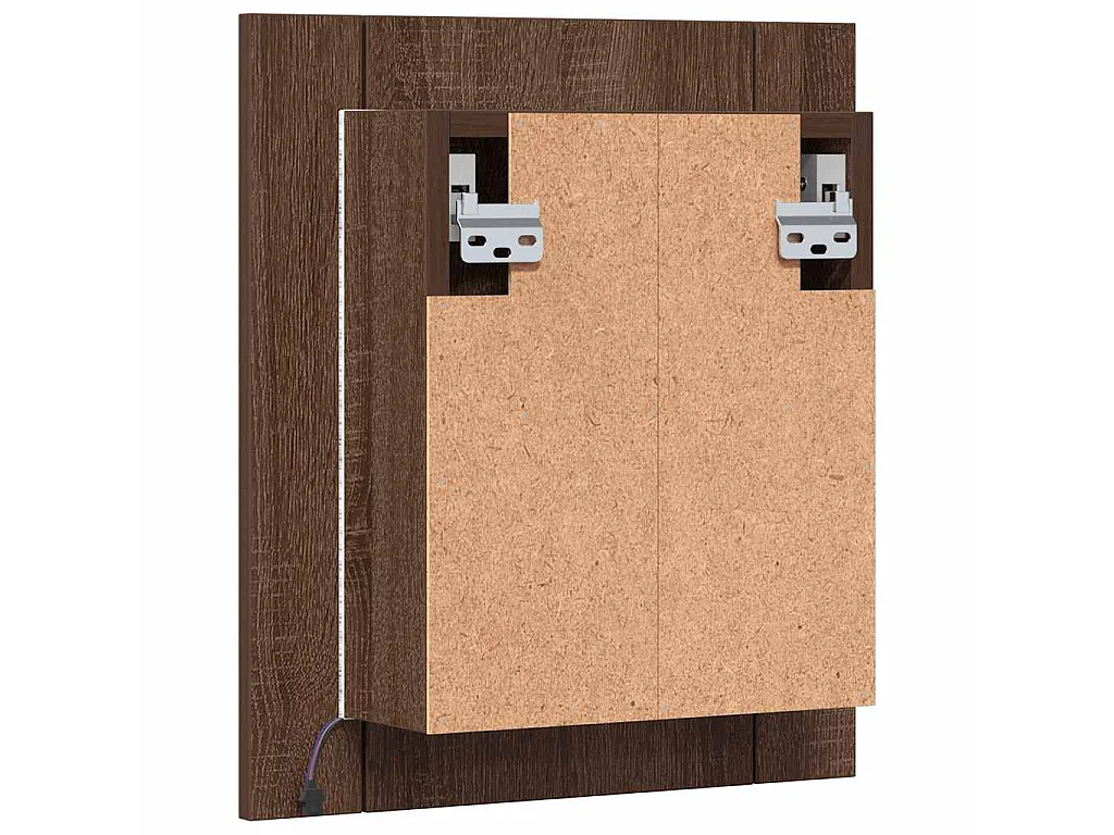 Armoire à miroir LED de salle de bain chêne marron 40x12x45 cm