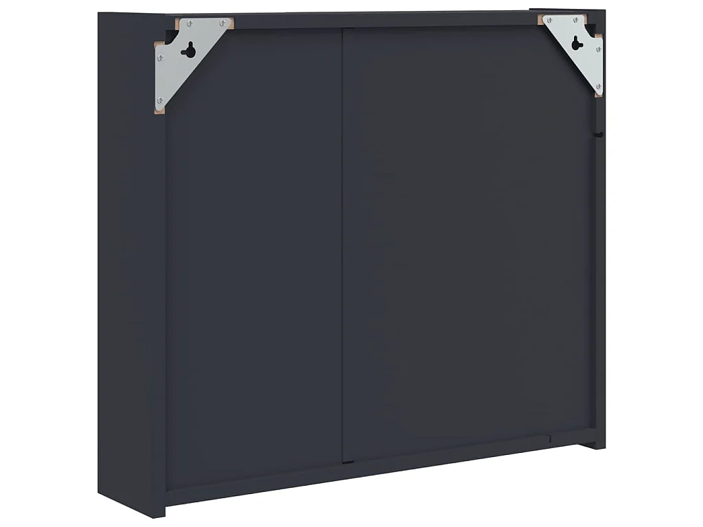 Armoire de salle de bain à miroir avec LED gris 60x13x52 cm