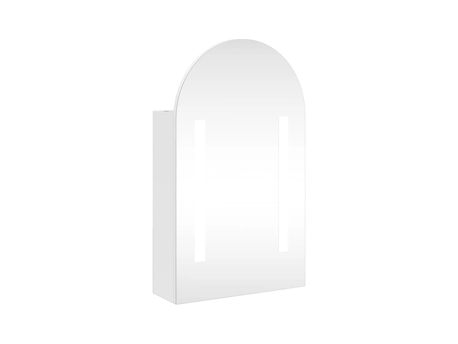 Spiegelschrank mit LED-Beleuchtung Gewölbt Weiß 42x13x70 cm