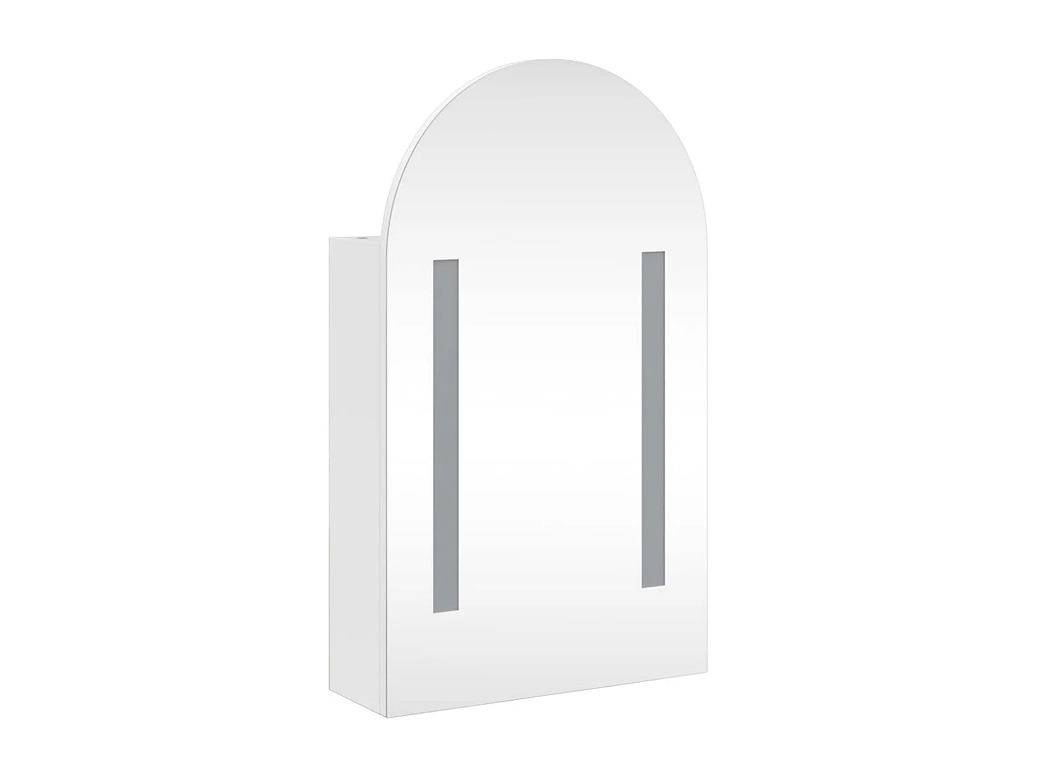 Spiegelschrank mit LED-Beleuchtung Gewölbt Weiß 42x13x70 cm