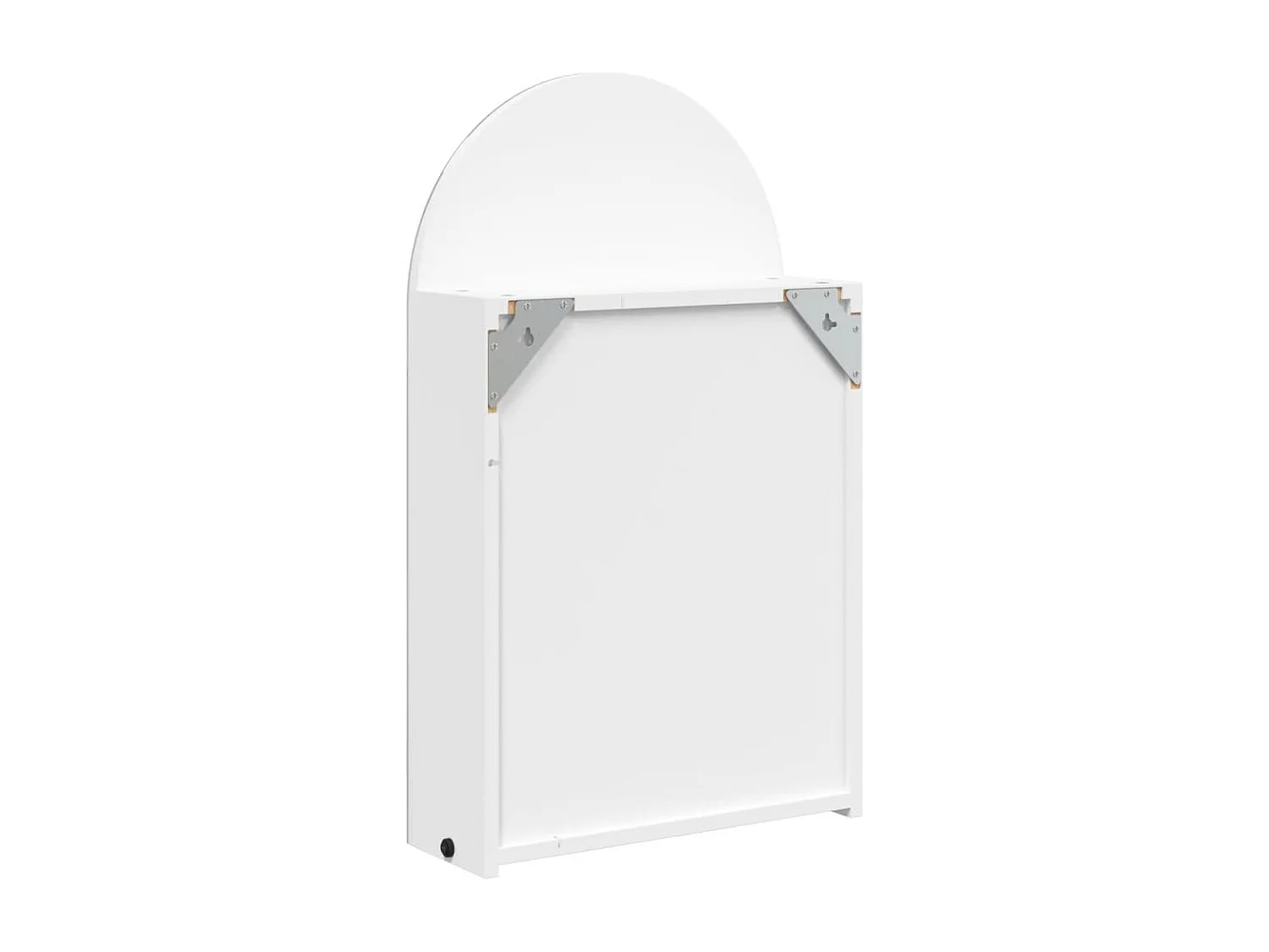 Badkamerkast met spiegel en LED gebogen 42x13x70 cm wit