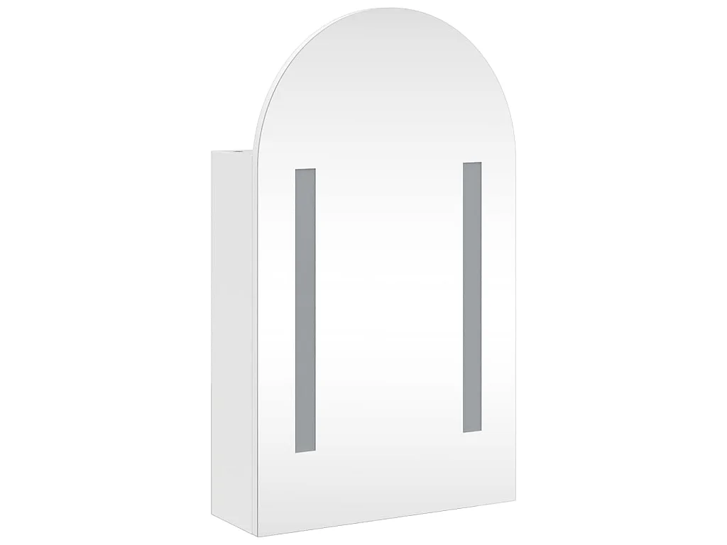 Armoire de bain à miroir avec LED arquée blanc 42x13x70 cm