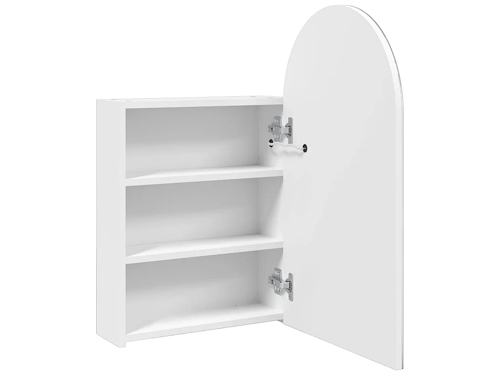 Armoire de bain à miroir avec LED arquée blanc 42x13x70 cm