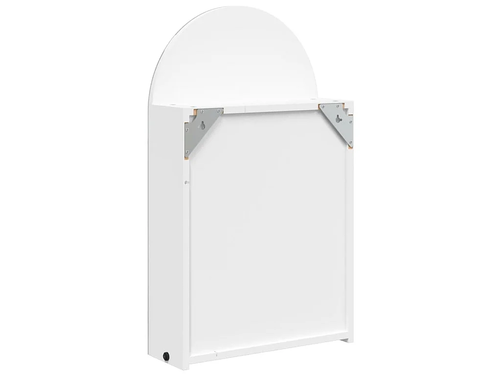 Armoire de bain à miroir avec LED arquée blanc 42x13x70 cm