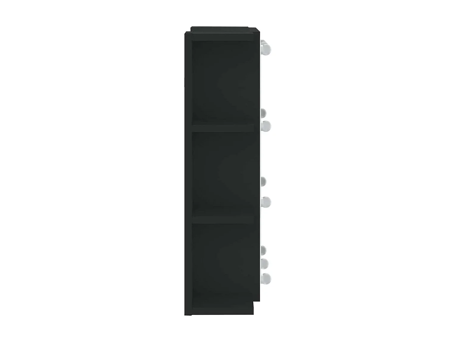 Mobile a Specchio con LED Nero 70x16,5x60 cm