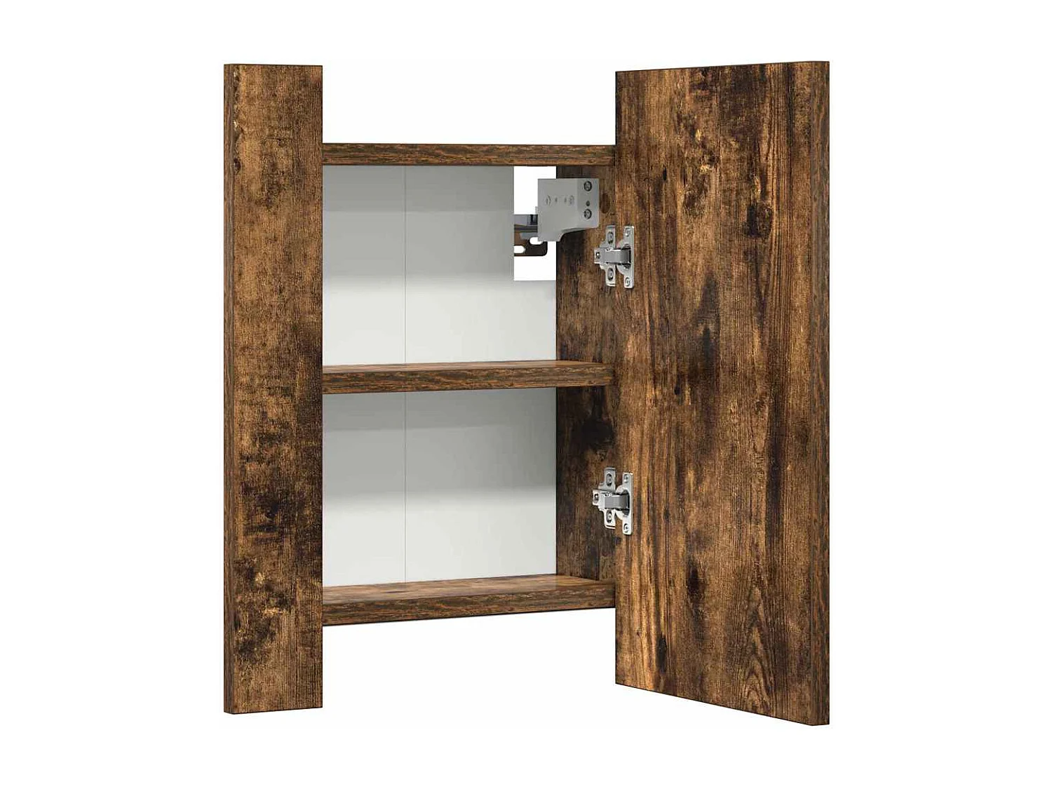 Armoire à miroir LED de salle de bain chêne fumé 40x12x45 cm