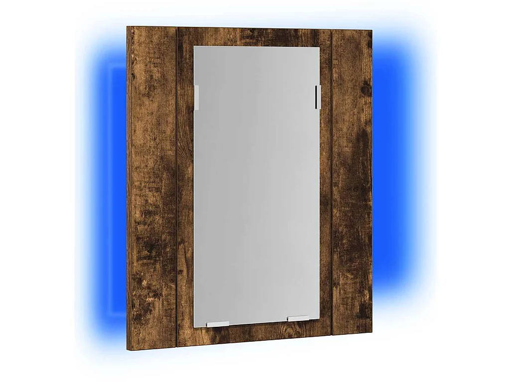 Armoire à miroir LED de salle de bain chêne fumé 40x12x45 cm