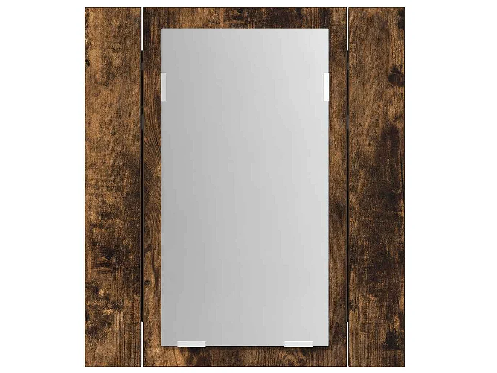Armoire à miroir LED de salle de bain chêne fumé 40x12x45 cm