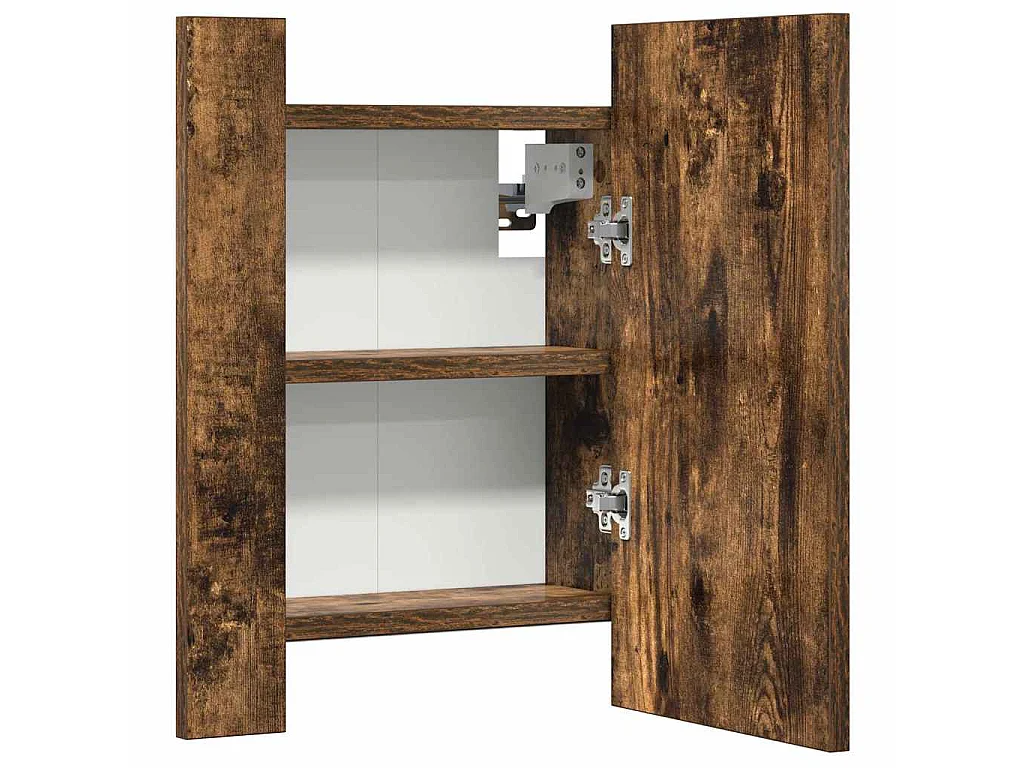 Armoire à miroir LED de salle de bain chêne fumé 40x12x45 cm