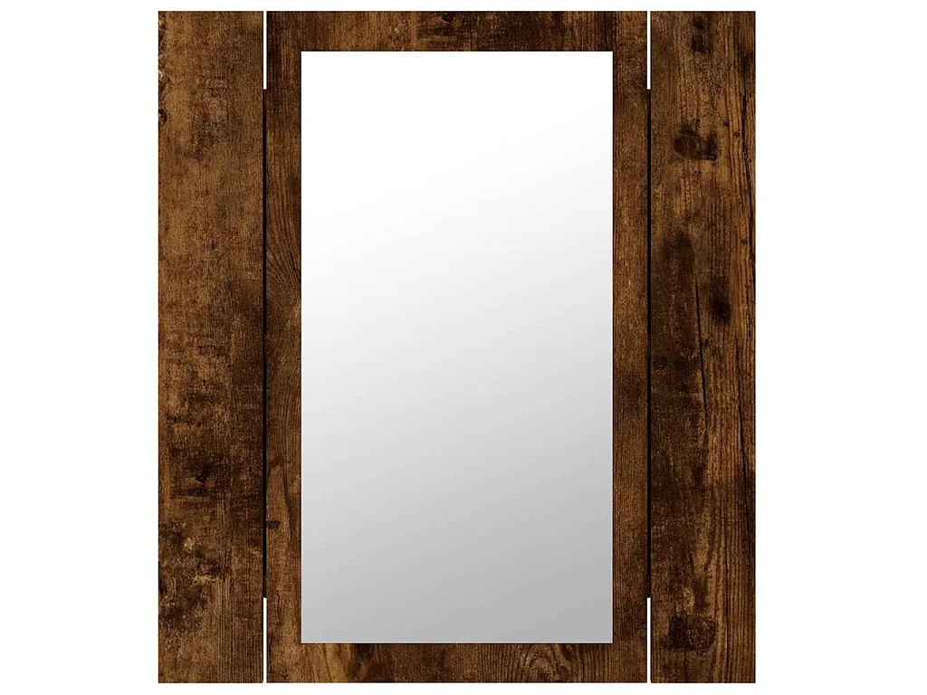 Armoire à miroir LED de salle de bain chêne fumé 40x12x45 cm