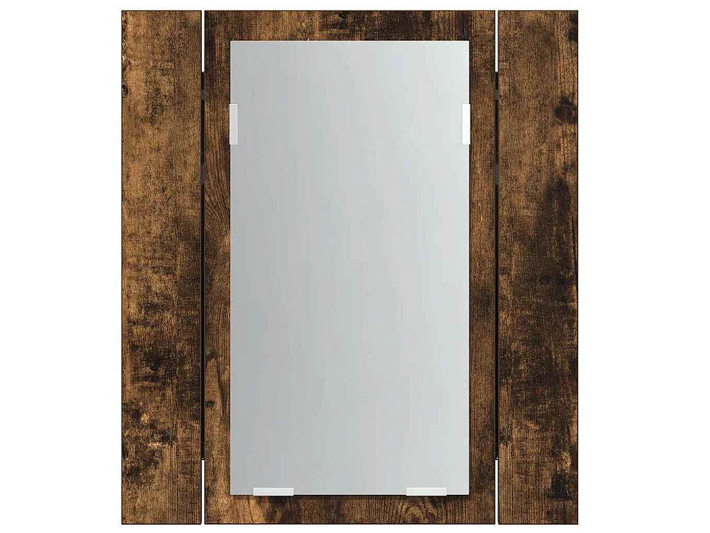 Armoire à miroir LED de salle de bain chêne fumé 40x12x45 cm