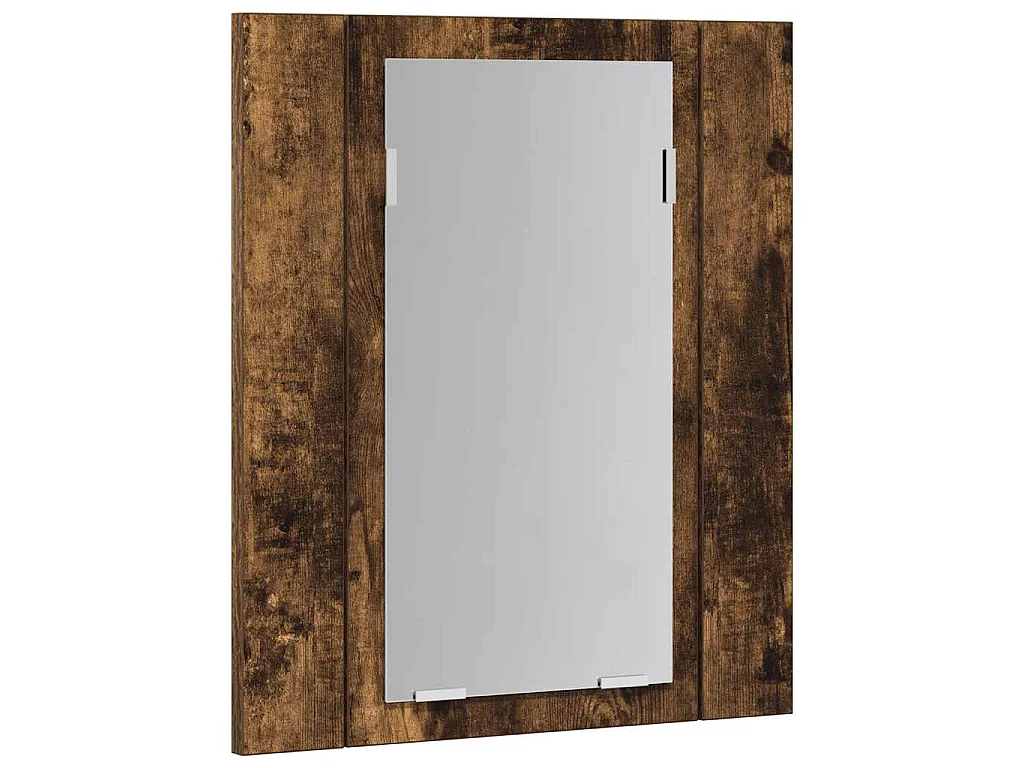 Armoire à miroir LED de salle de bain chêne fumé 40x12x45 cm