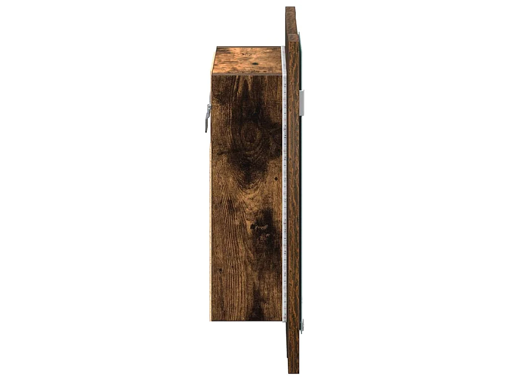 Armoire à miroir LED de salle de bain chêne fumé 40x12x45 cm