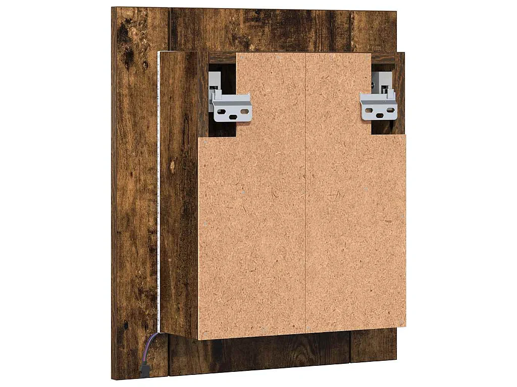 Armoire à miroir LED de salle de bain chêne fumé 40x12x45 cm