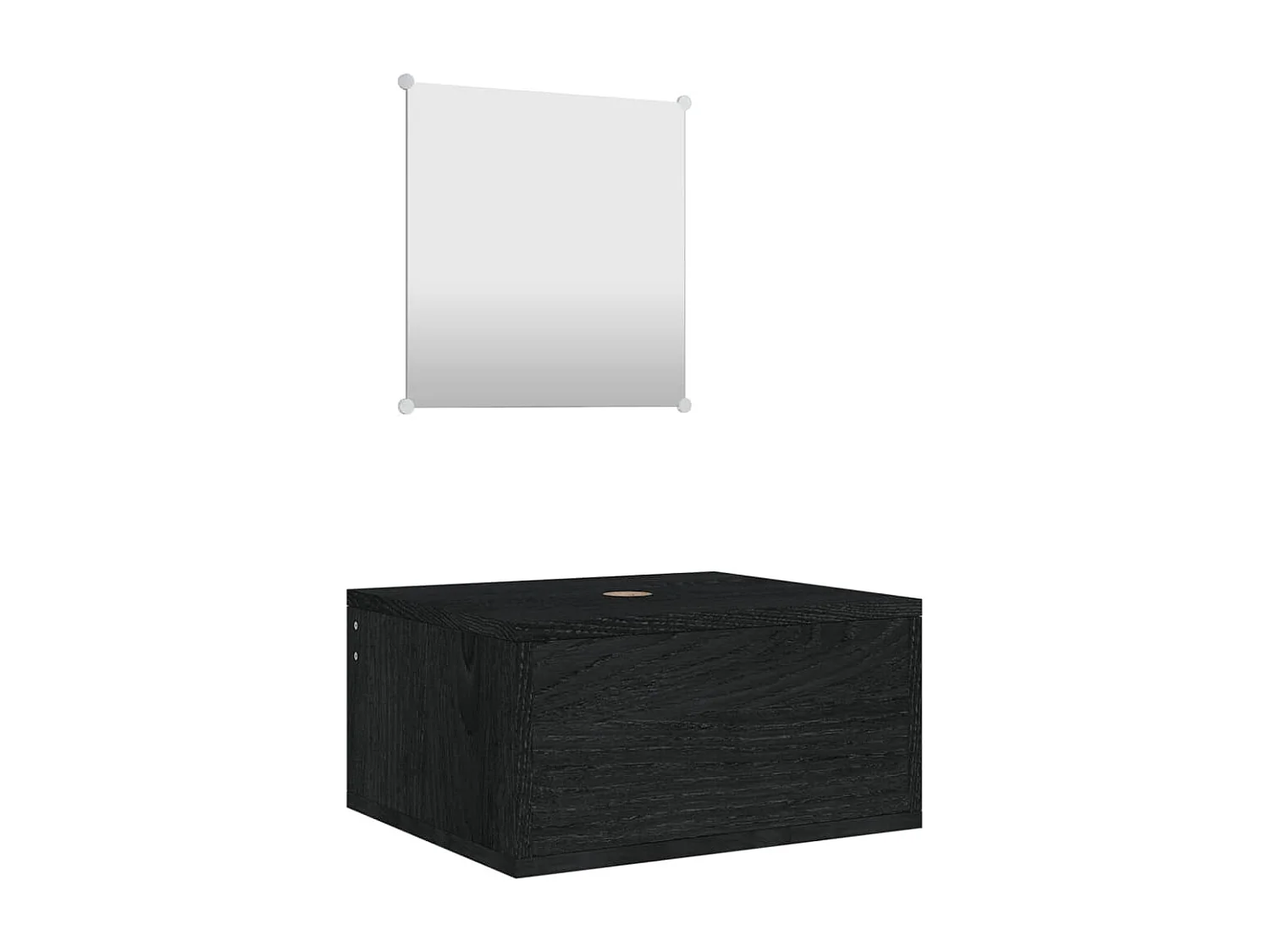 Ensemble de meubles salle de bain 2 pcs noir bois d'ingénierie