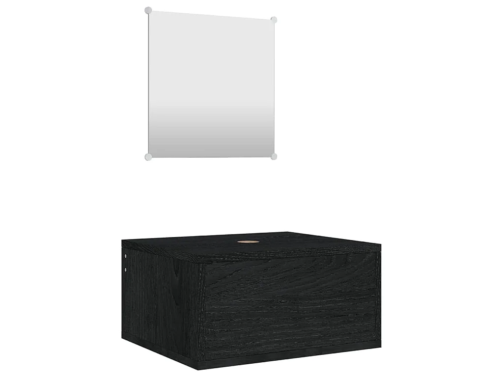 Ensemble de meubles salle de bain 2 pcs noir bois d'ingénierie