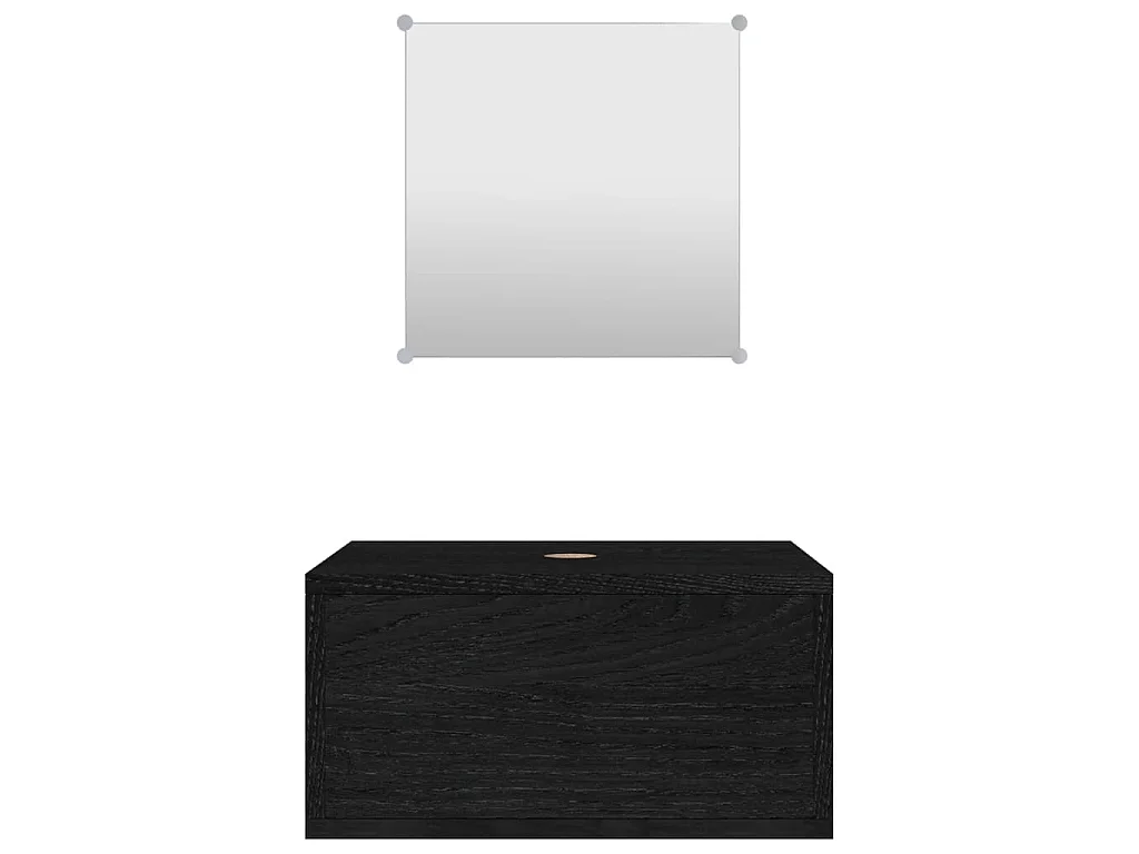 Ensemble de meubles salle de bain 2 pcs noir bois d'ingénierie