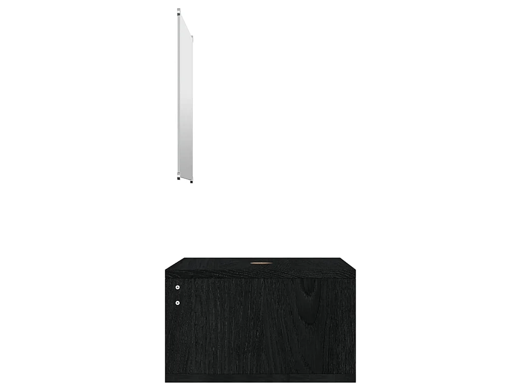 Ensemble de meubles salle de bain 2 pcs noir bois d'ingénierie