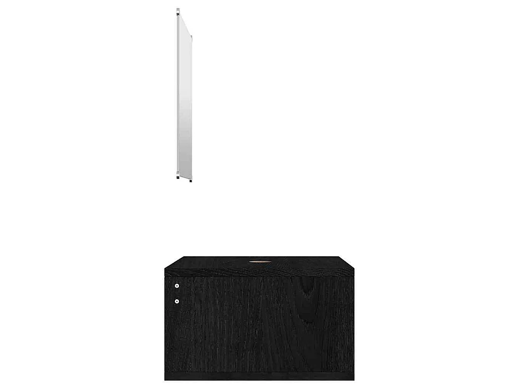 Ensemble de meubles salle de bain 2 pcs noir bois d'ingénierie