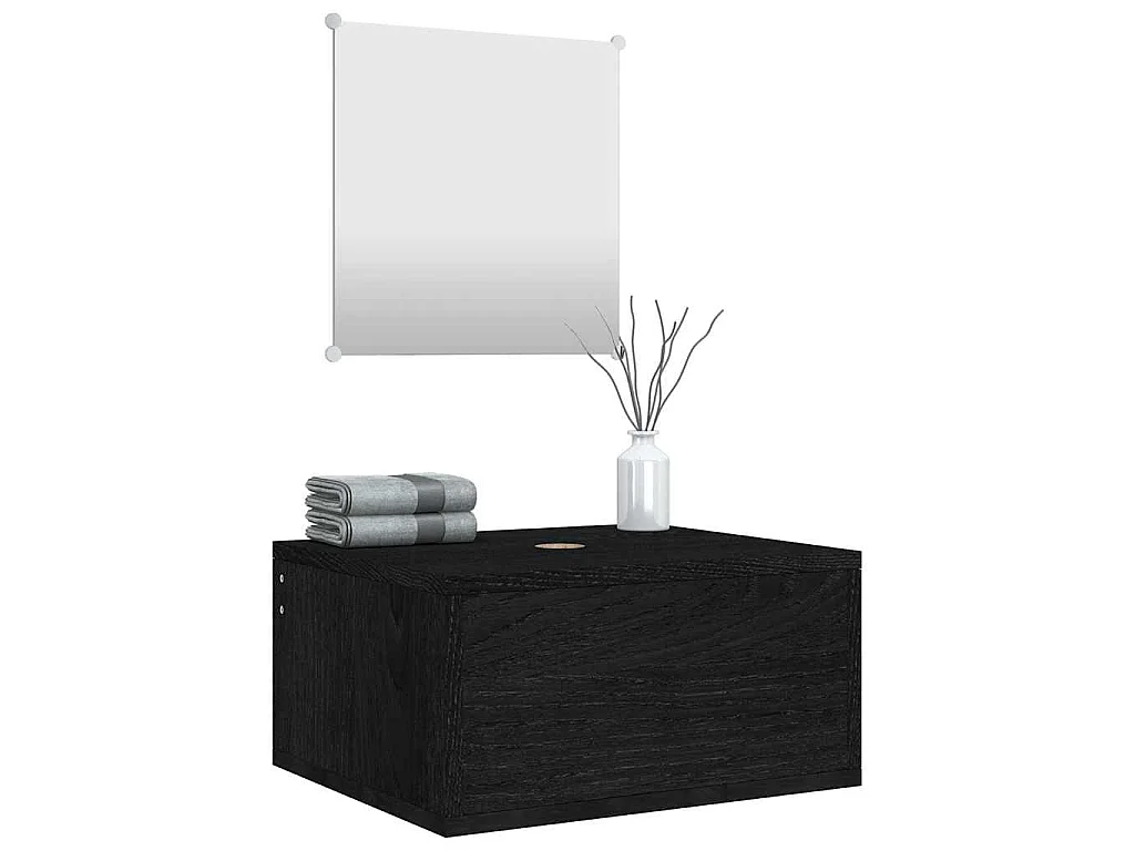 Ensemble de meubles salle de bain 2 pcs noir bois d'ingénierie