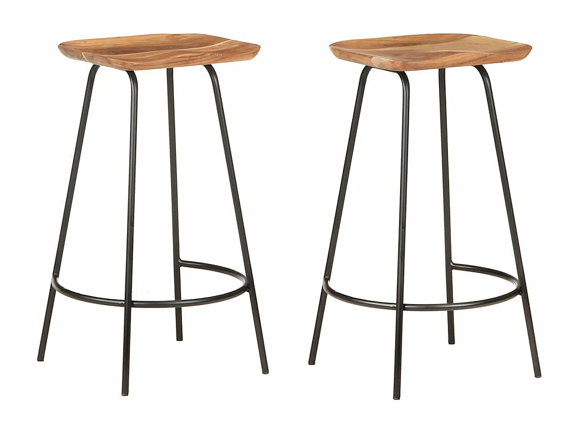 Barhocker 2 Stk. Massivholz Akazie