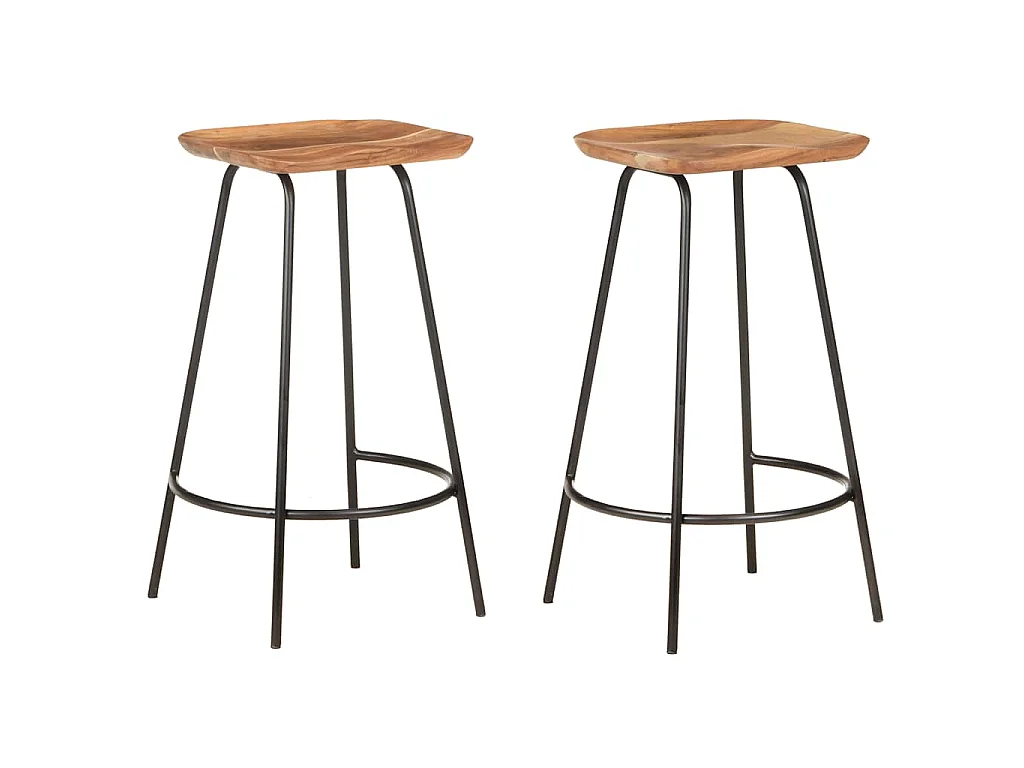 Barhocker 2 Stk. Massivholz Akazie