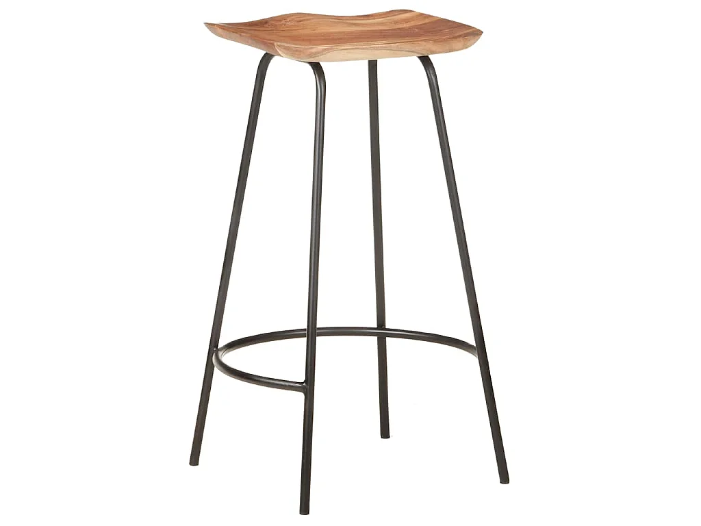 Tabourets de bar lot de 2 bois d'acacia solide