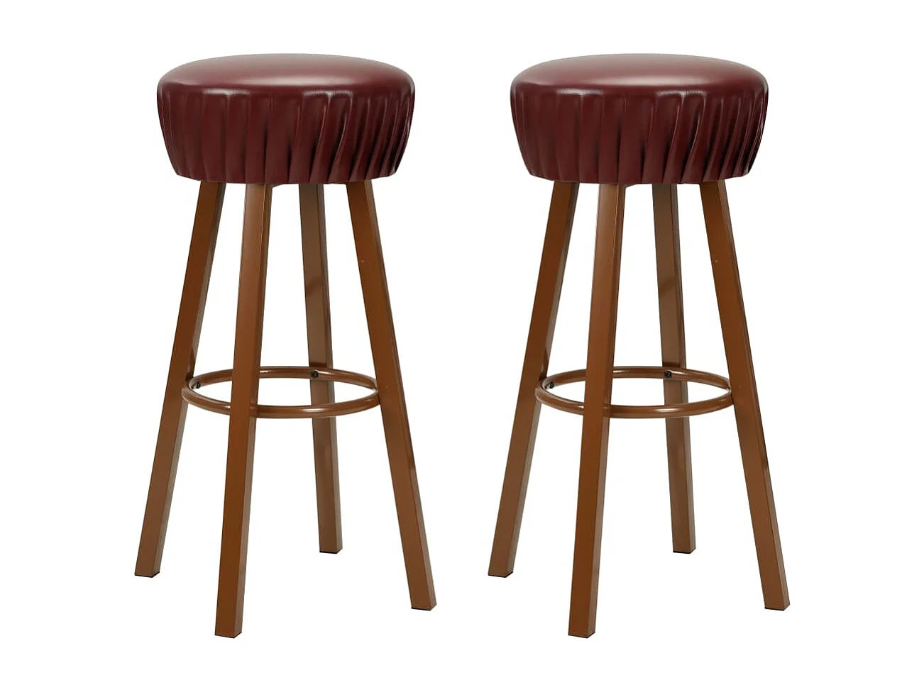 Barstoelen 2 st kunstleer bruin
