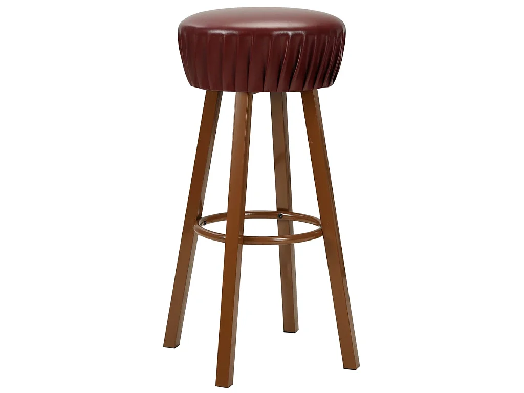 Chaises de bar lot de 2 marron similicuir
