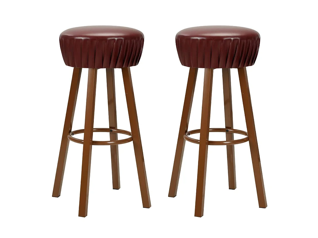 Barstoelen 2 st kunstleer bruin
