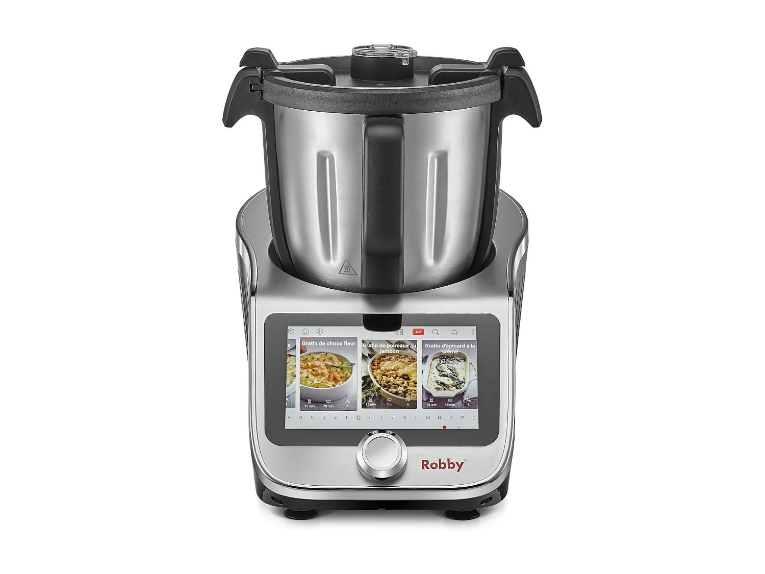 Robby Robot cuiseur multifonctions connecté avec bol xl, balance intégrée et grand écran tactile +750 recettes - robicook xl
