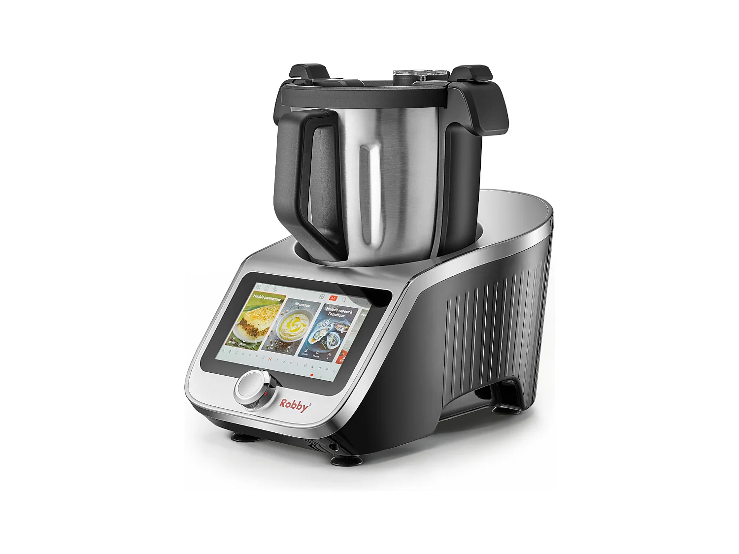 Robby Robot cuiseur multifonctions connecté avec bol xl, balance intégrée et grand écran tactile +750 recettes - robicook xl