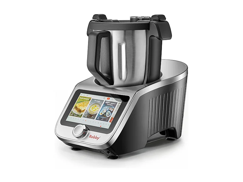 Robby Robot cuiseur multifonctions connecté avec bol xl, balance intégrée et grand écran tactile +750 recettes - robicook xl