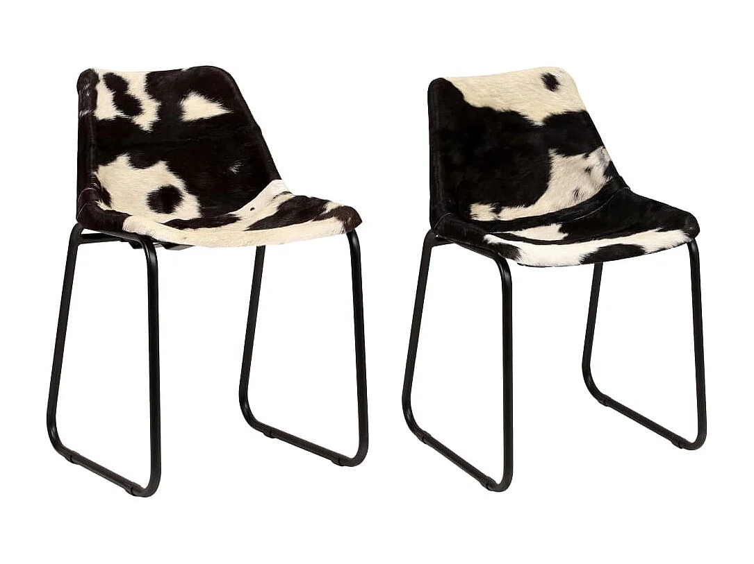 Chaises à manger lot de 2 cuir véritable de chèvre