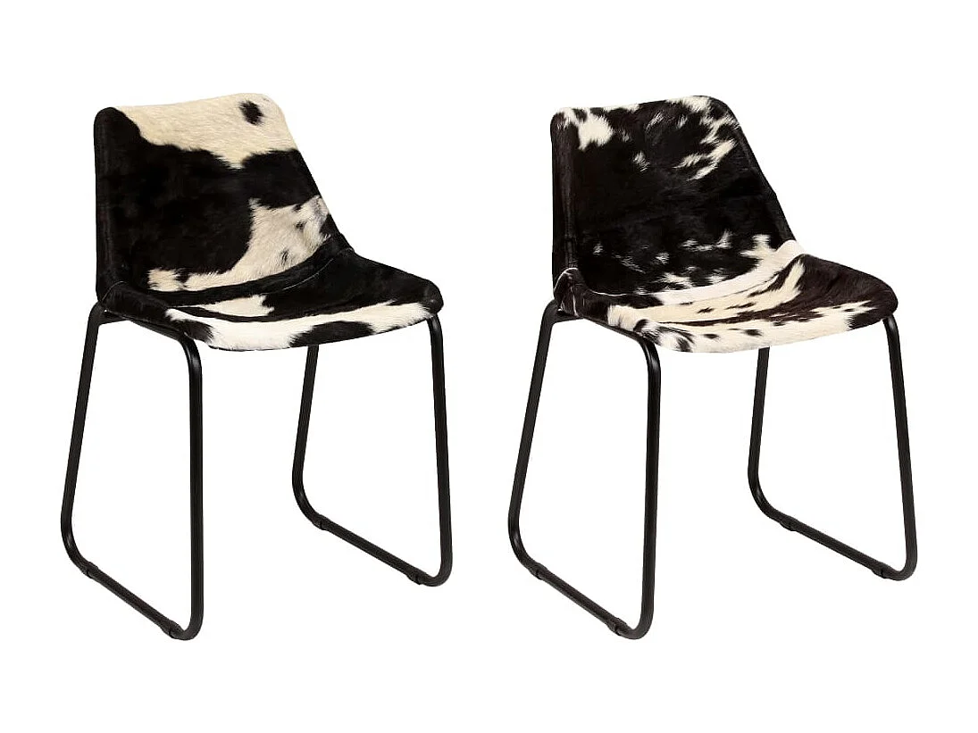Chaises à manger lot de 2 cuir véritable de chèvre